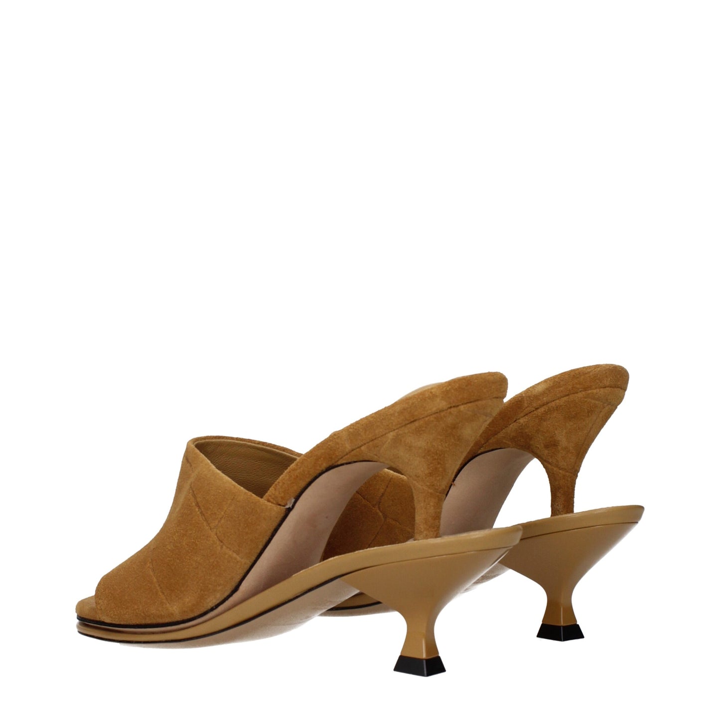 Brown Leather Stiletto Heels Sandals