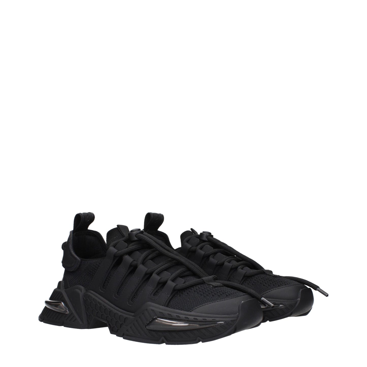 Black Fabric Athletic Sneakers