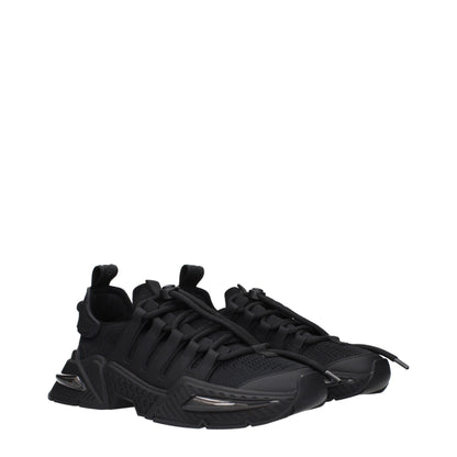 Black Fabric Athletic Sneakers