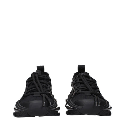 Black Fabric Athletic Sneakers