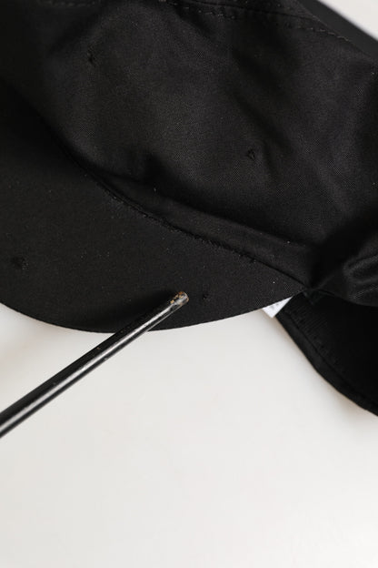 Black Cotton Stretch Newsboy Cloth Capello Hat