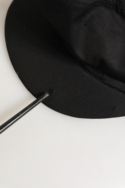 Black Cotton Stretch Newsboy Cloth Capello Hat