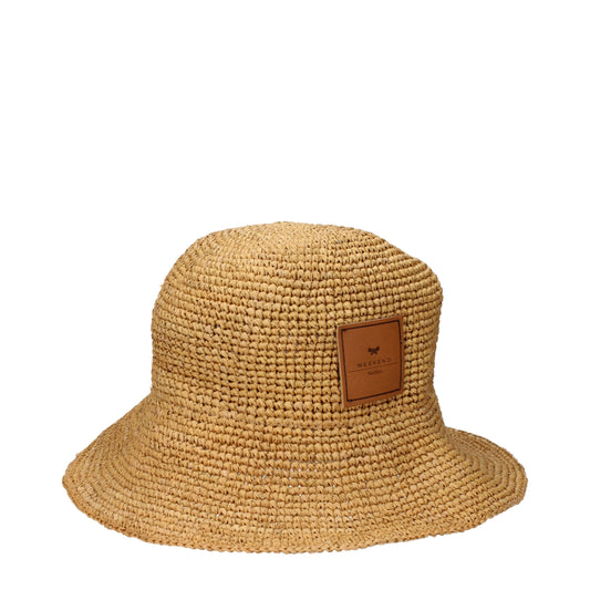 Beige Raffia Bucket Hats