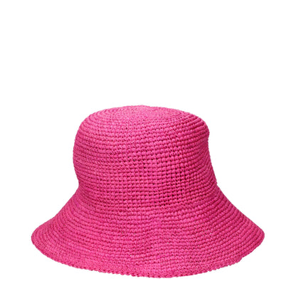 Pink Raffia Bucket Hats