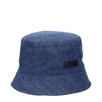 Blue Cotton Bucket Hats
