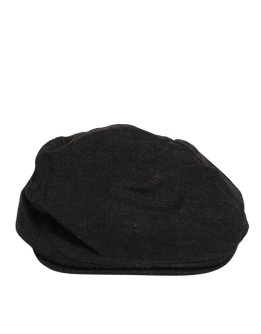 Black Cotton DG Logo Newsboy Cloth Capello Hat