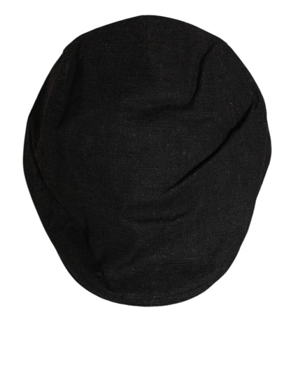 Black Cotton DG Logo Newsboy Cloth Capello Hat