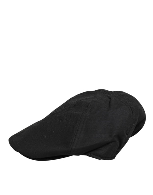 Black Cotton DG Logo Newsboy Cloth Capello Hat