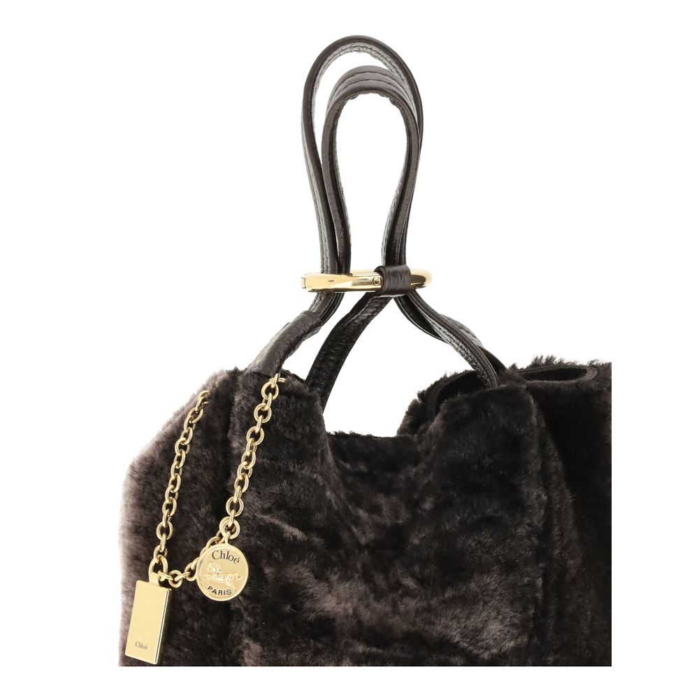 Shearling small Spin Tote Bag