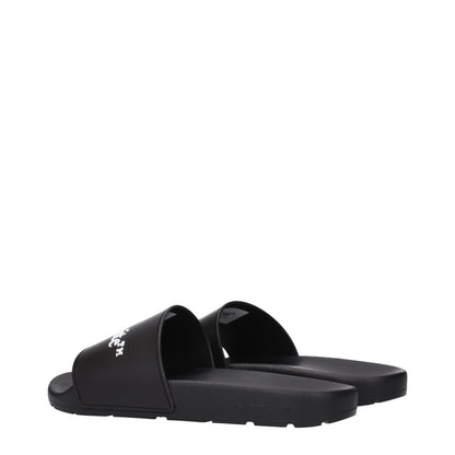 Black Cotton Slippers Sandals