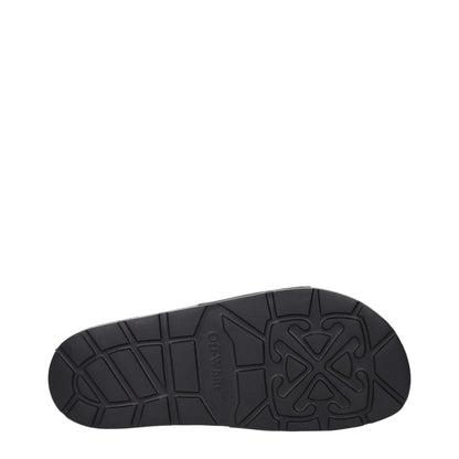 Black Cotton Slippers Sandals