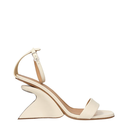 Beige Leather Platforms