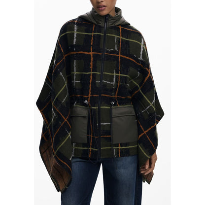 Green Polyester Women Poncho