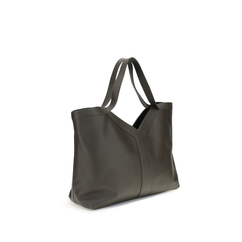 Oversized leather Y Tote Bag