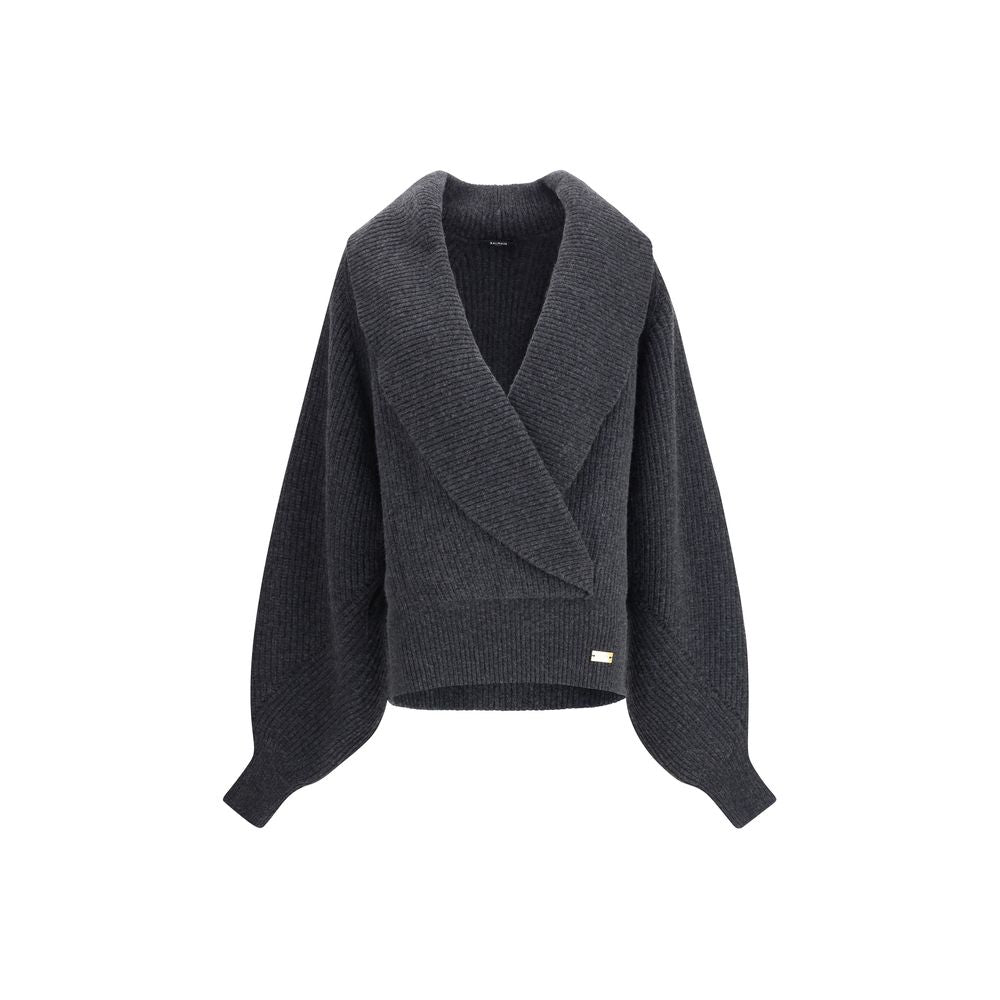 Oversized wrap-effect Sweater