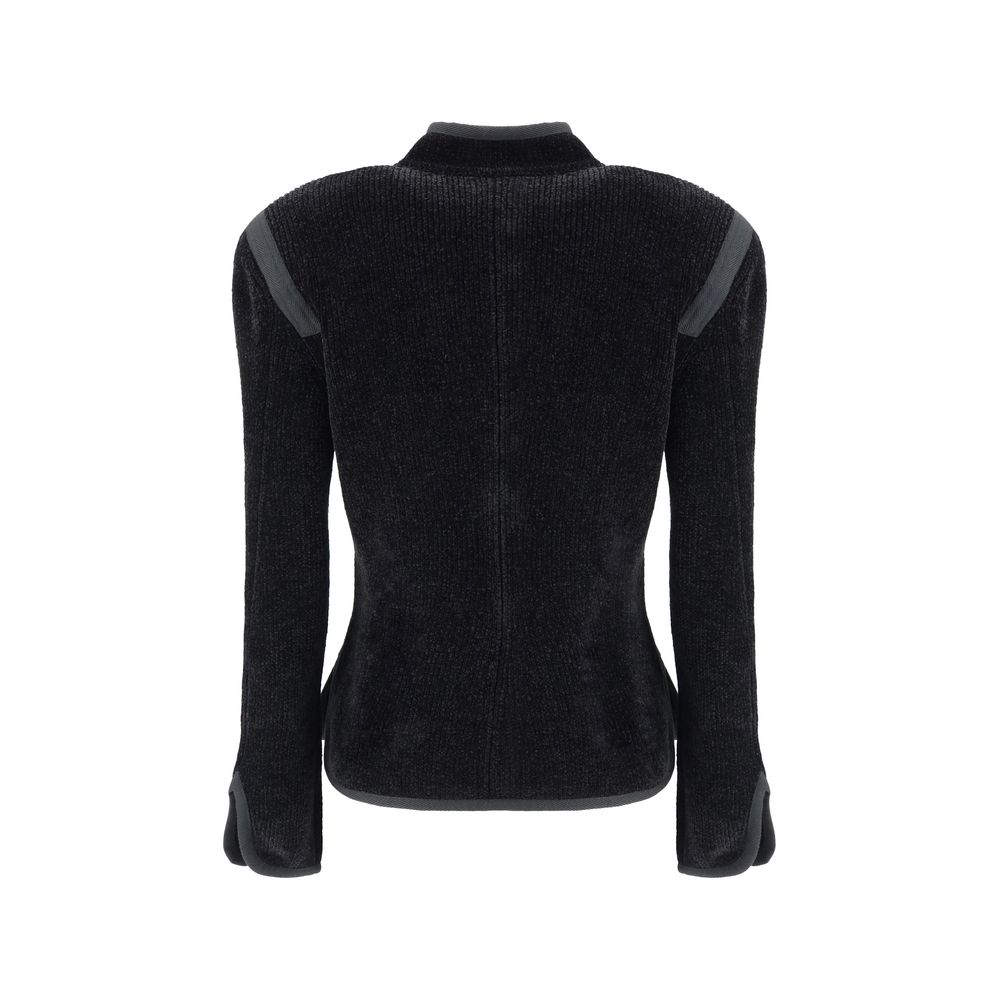 Silk Blazer with decorative metal shank buttons