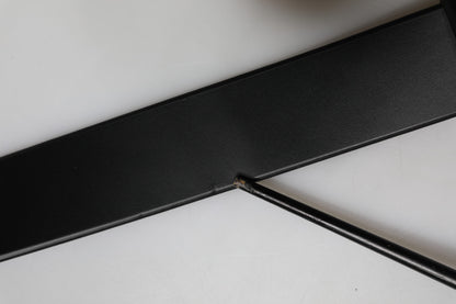 Black Leather Classic Metal Buckle Men Belt