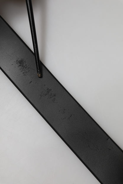 Black Leather Classic Metal Buckle Men Belt