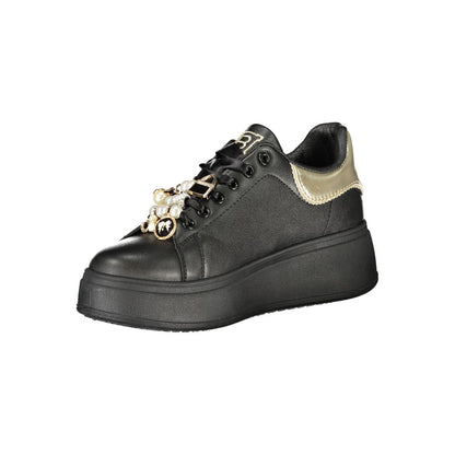 Black Polyester Women Sneaker