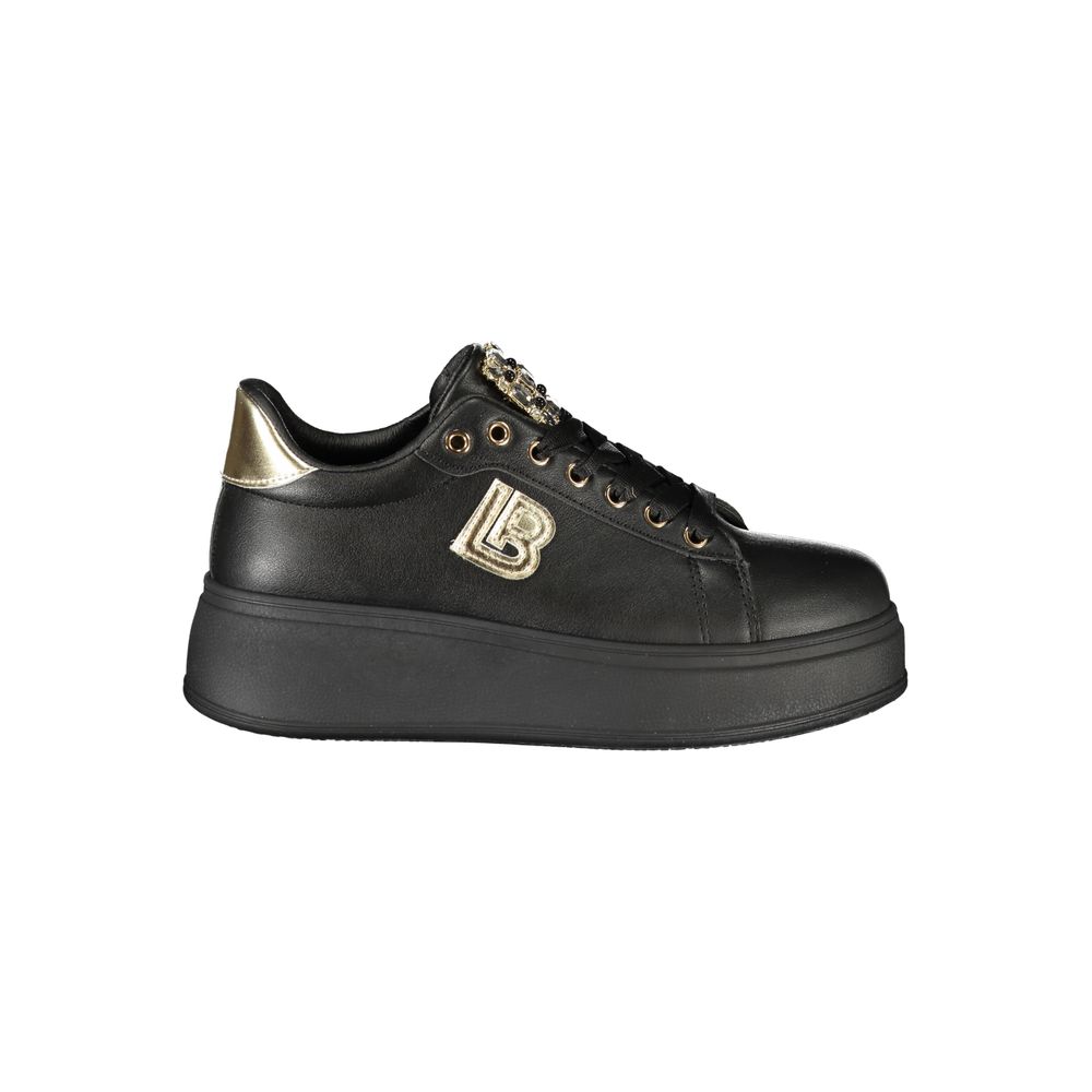 Black Polyester Women Sneaker