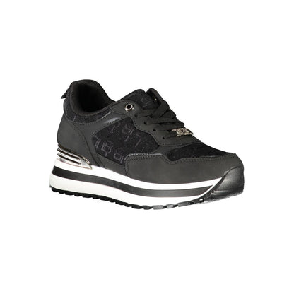 Black Polyester Women Sneaker