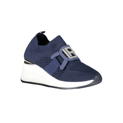 Blue Polyester Women Sneaker