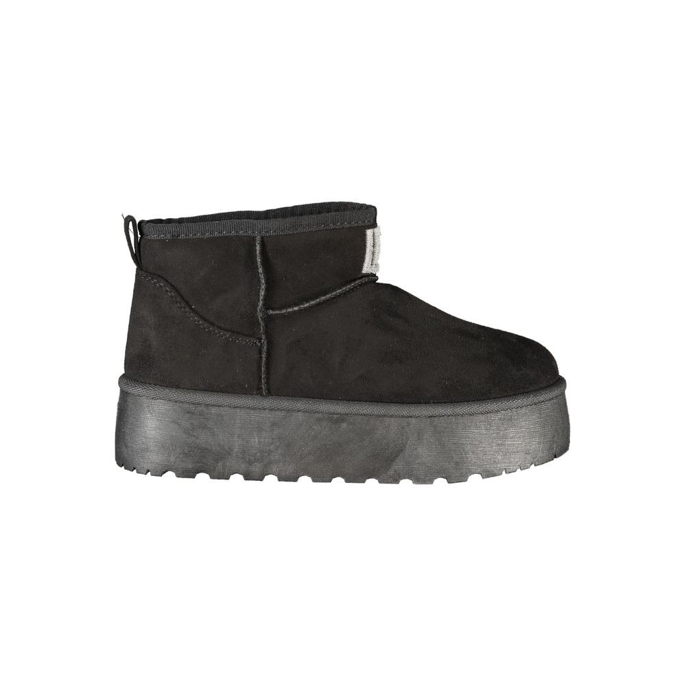 Black Polyester Women Boot