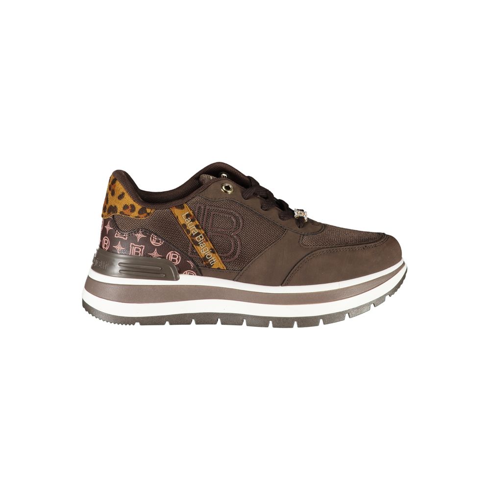 Brown Polyester Women Sneaker