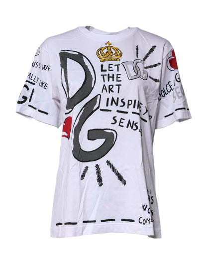 White Graphic Crew Neck Short Sleeves T-shirt