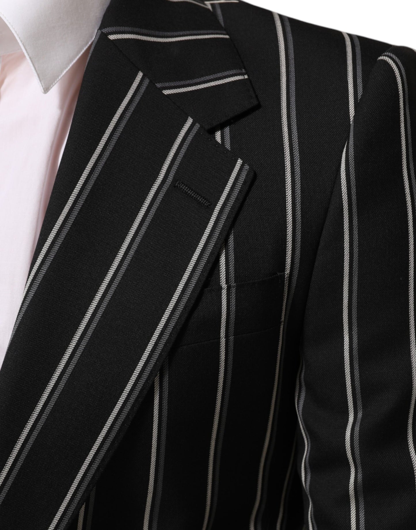 Black Stripes SICILIA 1 Button Suit Blazer