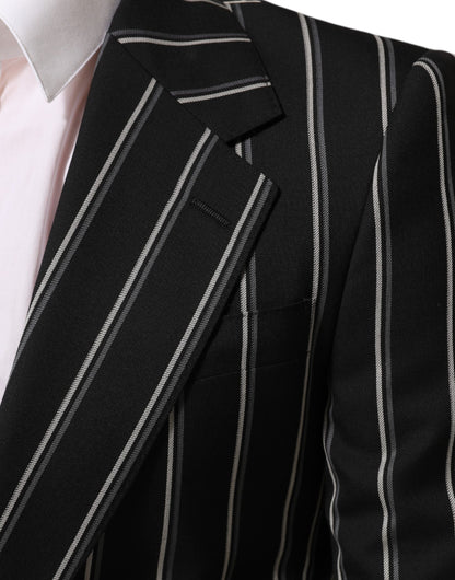 Black Stripes SICILIA 1 Button Suit Blazer