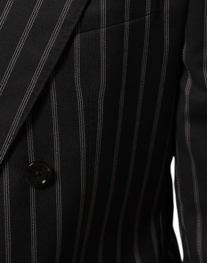 Black Stripes SICILIA 1 Button Suit Blazer