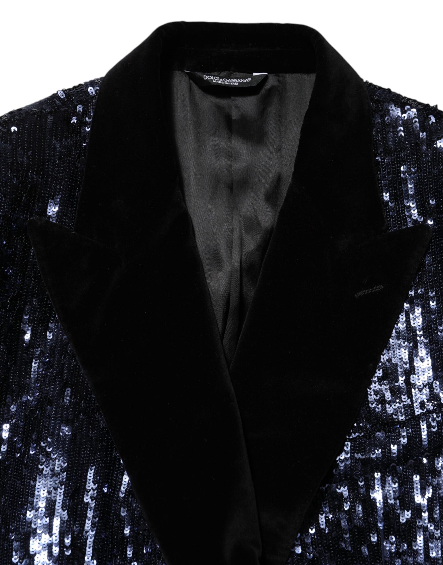 Blue Sequin SICILIA Double Breasted Blazer