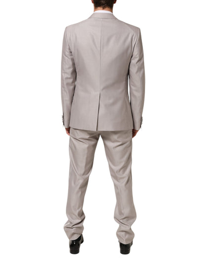 Light Gray Wool 2 Piece MARTINI Formal Suit