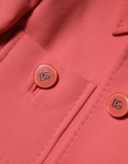 Pink Buttoned Down Trench Coat Jacket