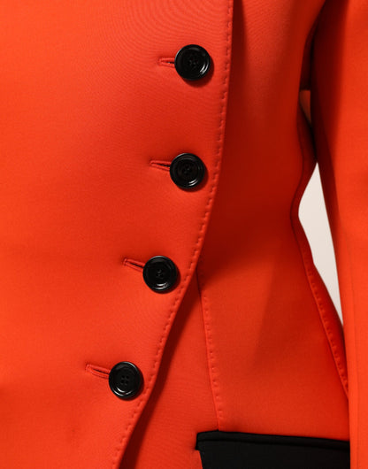 Red Buttoned Down Women Trench Coat Jacket