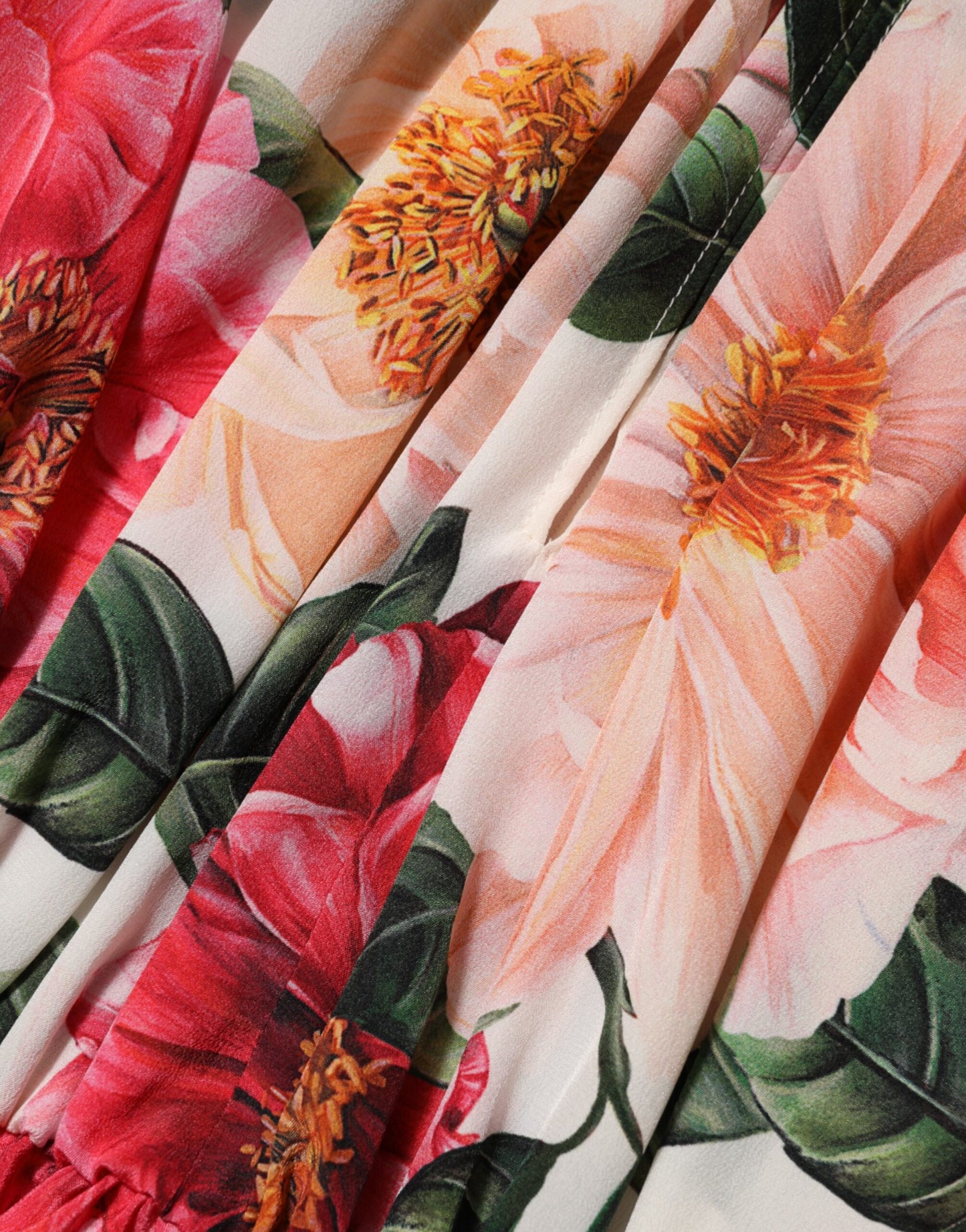 Pink Floral Printed Silk Ruffled Blouse Top