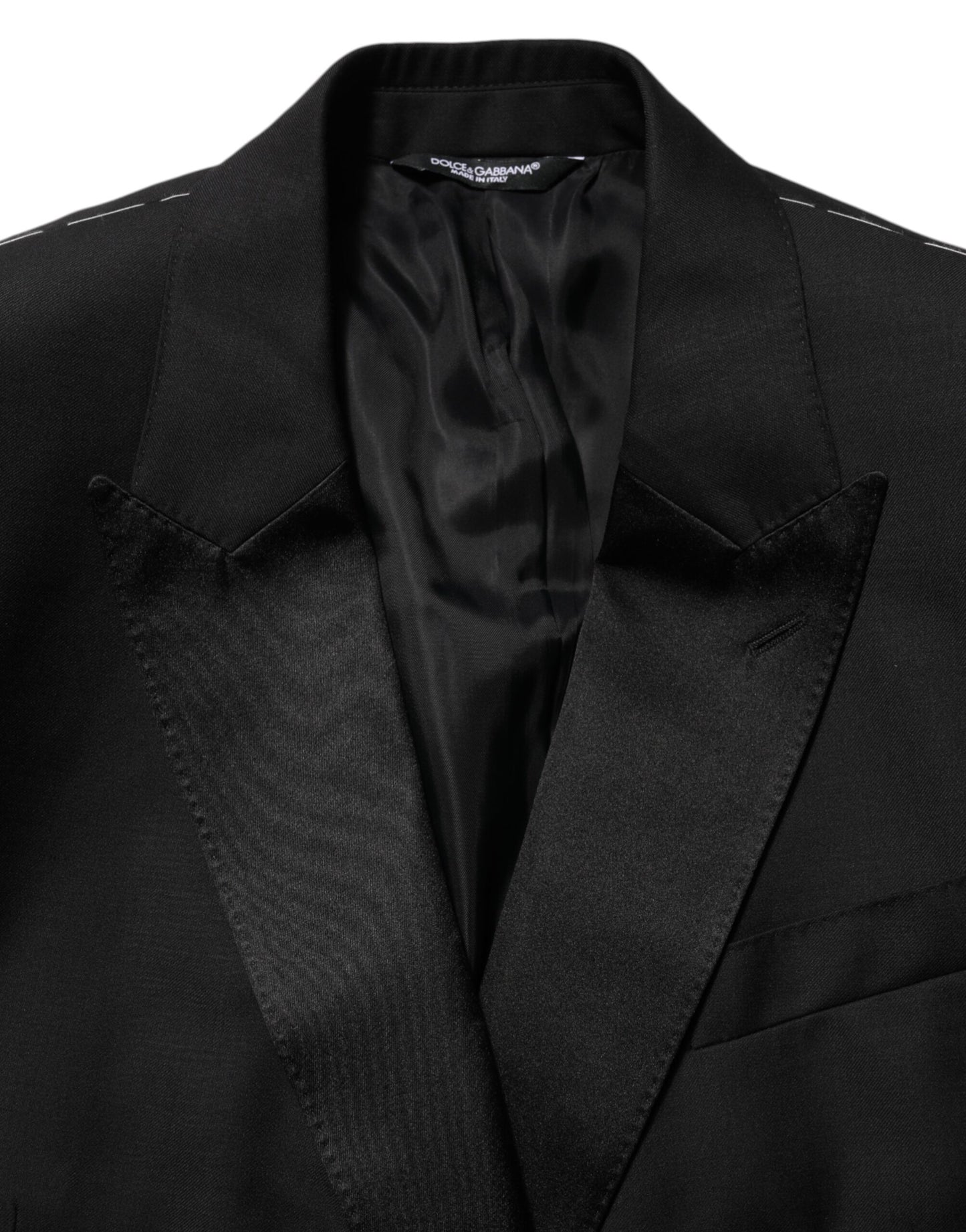 Black MARTINI Double-Breasted Suit Blazer