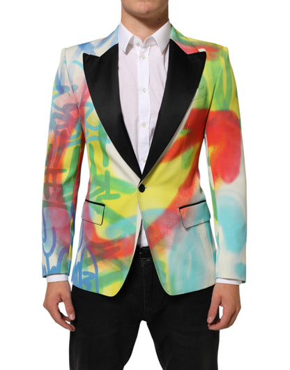 Multicolor Graffiti SICILIA 1 Button Men Suit Blazer