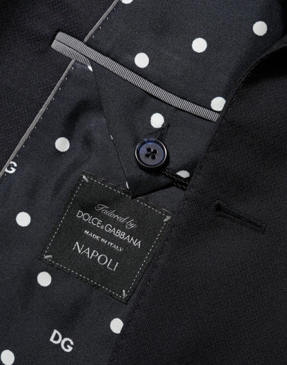 Black Wool NAPOLI 2 Button Men Suit Blazer