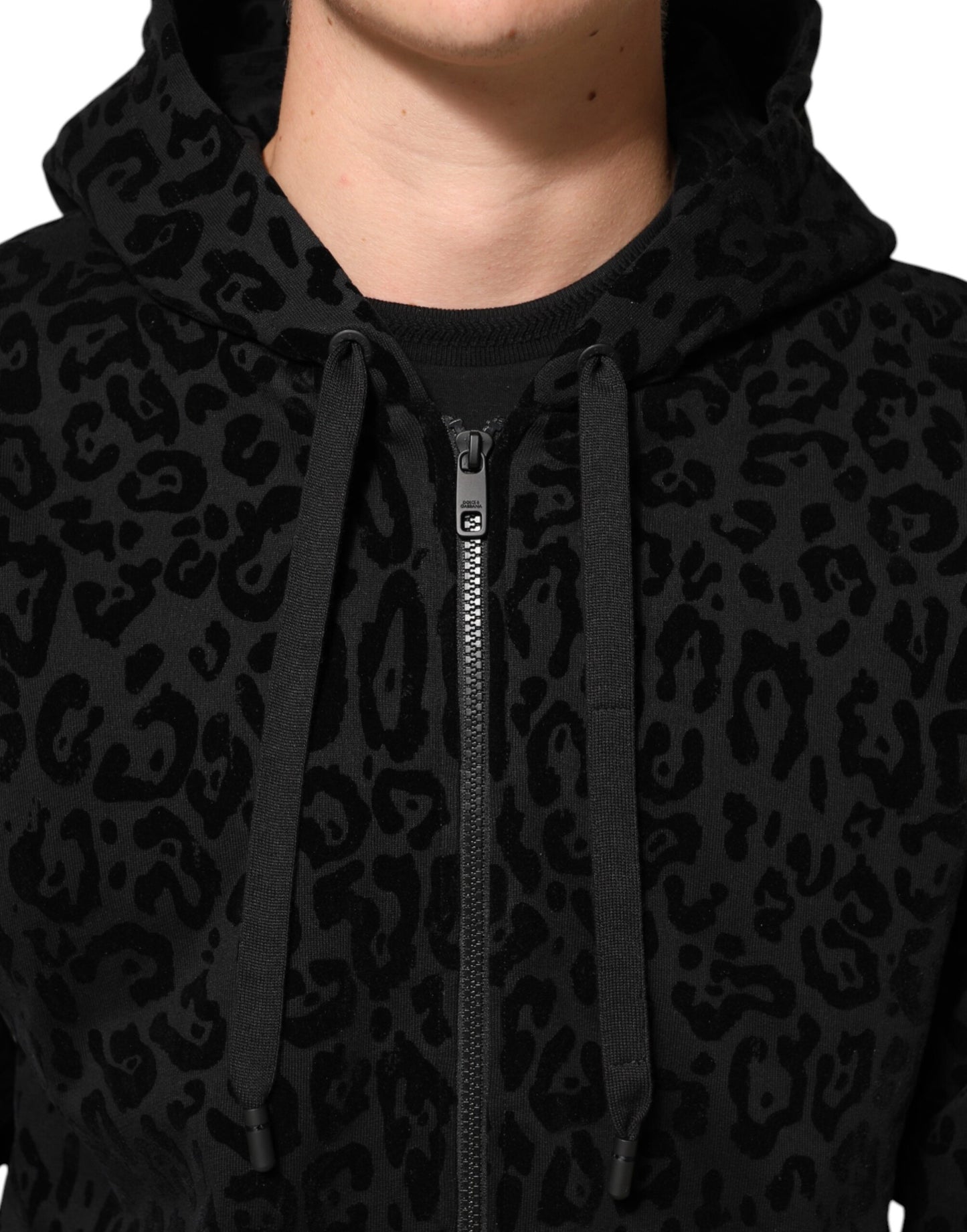 Black Cotton Hooded Full Zip Bomber Jacket