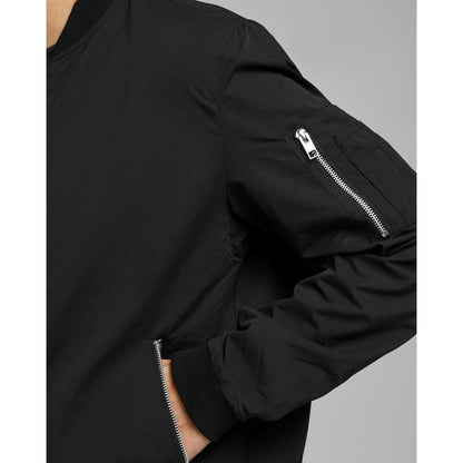 Black Polyester Jackets & Coat