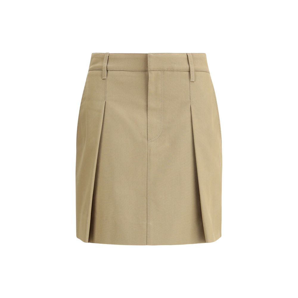 Pleated cotton short Skirt