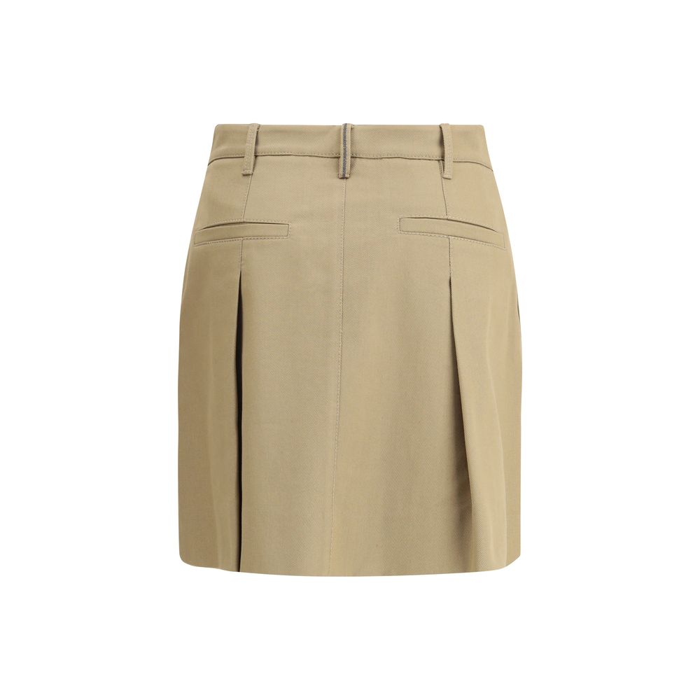 Pleated cotton short Skirt