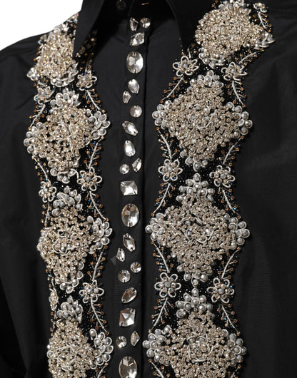 Black Embroidered Dress Men Formal Shirt