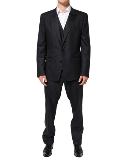 Black MARTINI 2 Buttons Suit 3 Piece Suit