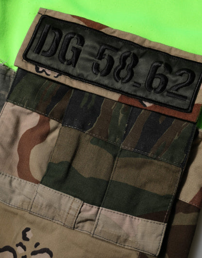 Green Patchwork Men Sweatshirt Sweater