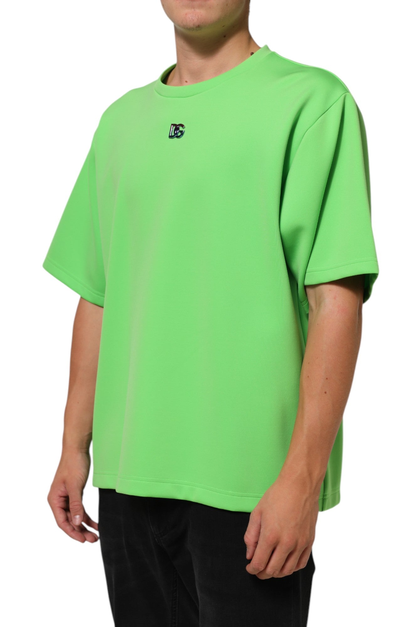 Green Logo Crew Neck Short Sleeves T-shirt