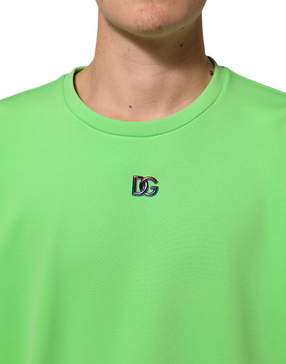 Green Logo Crew Neck Short Sleeves T-shirt