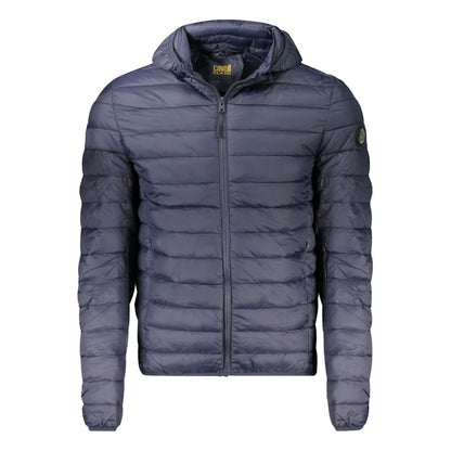 Blue Polyester Men Jacket
